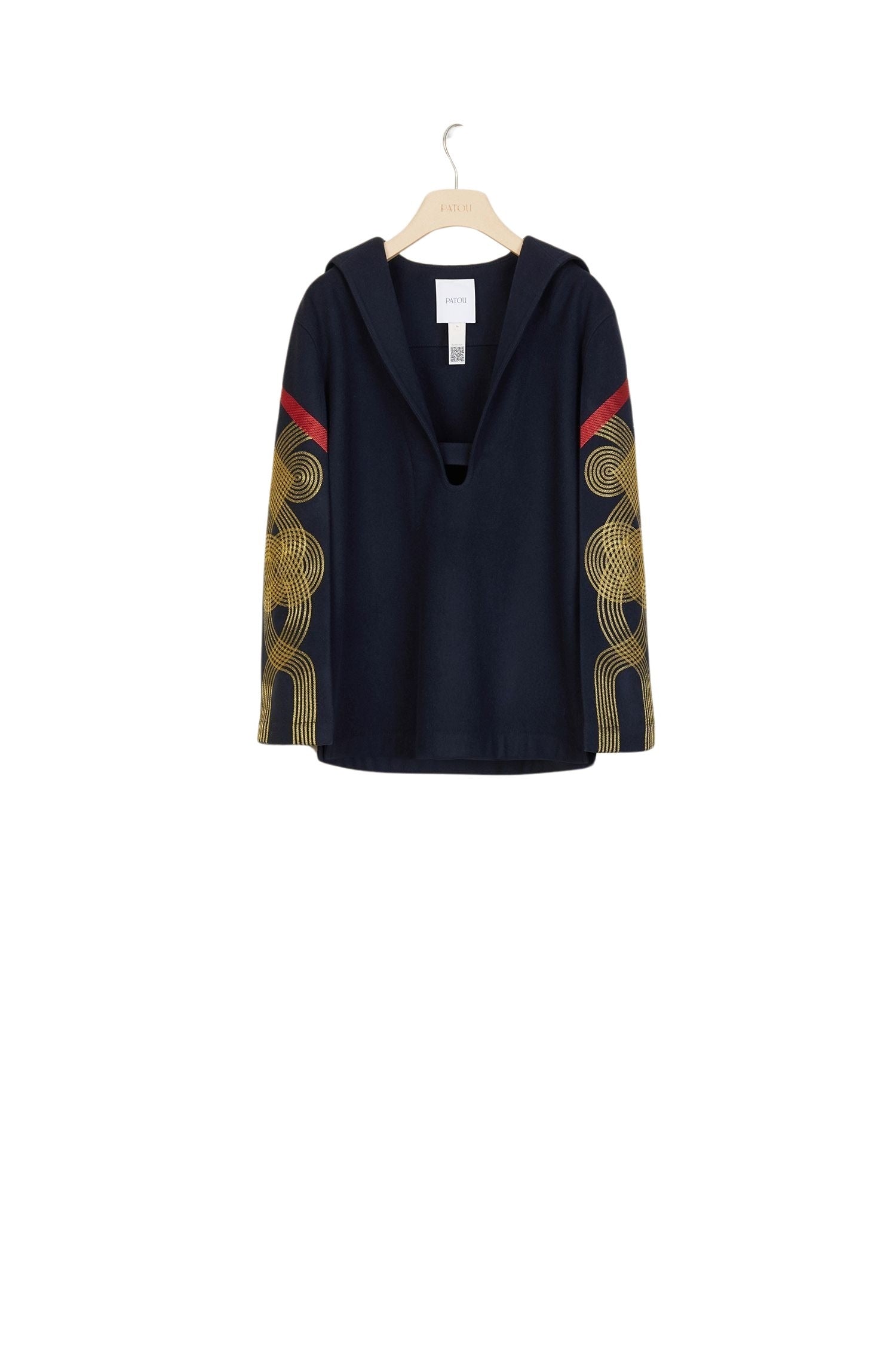 Embroidered wool and cashmere sailor's jacket - Navy Blue