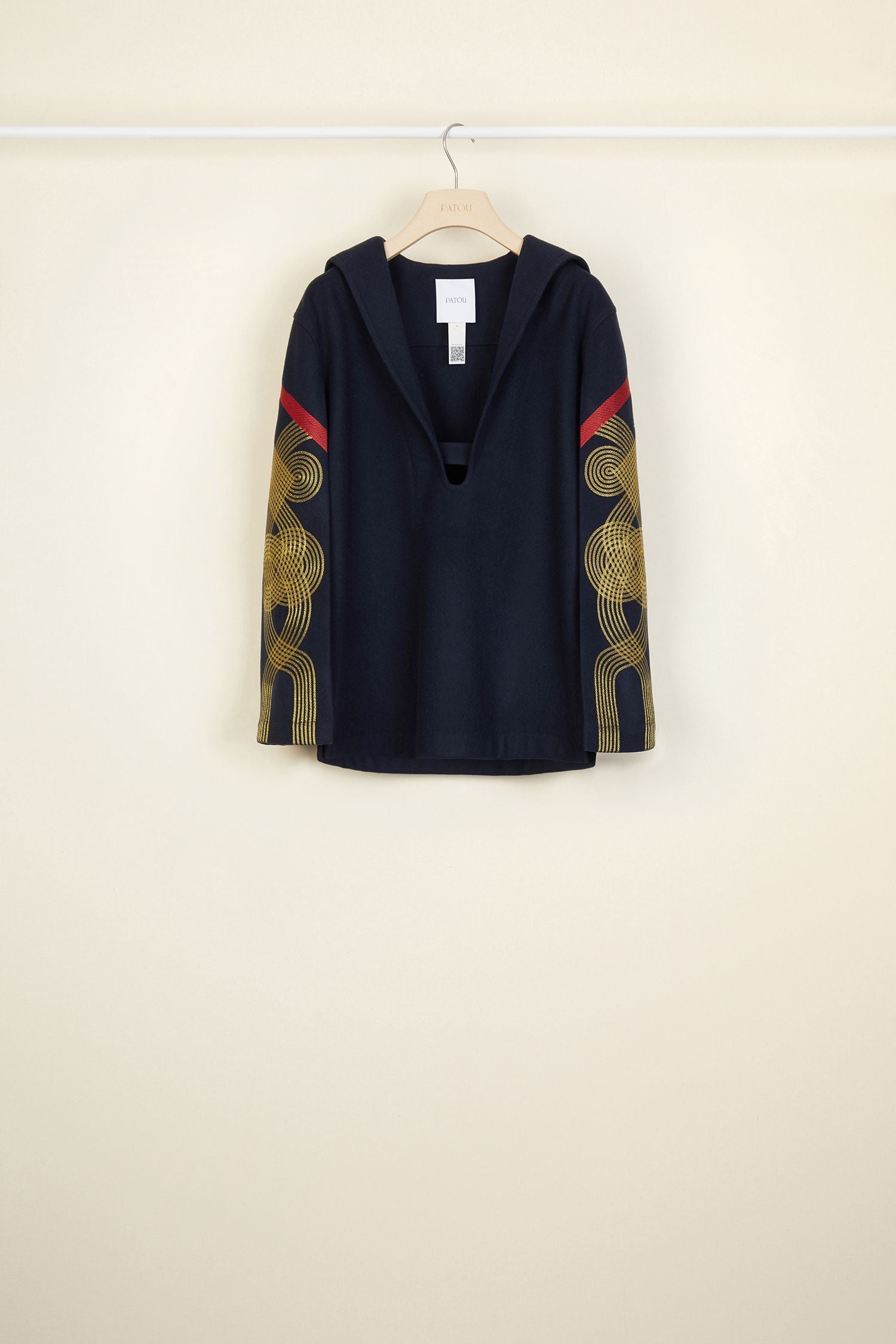 Embroidered wool and cashmere sailor's jacket - Navy Blue