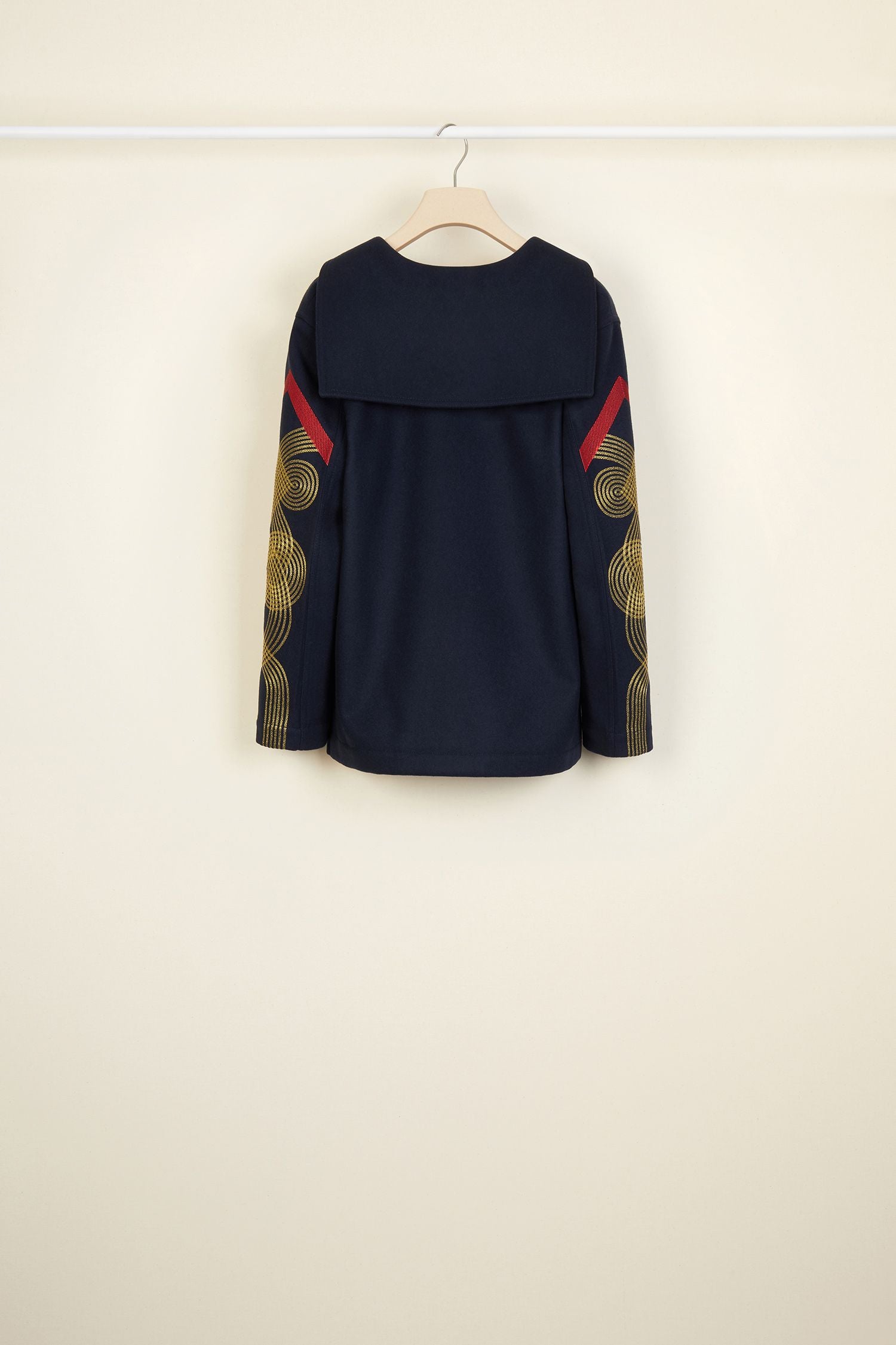 Embroidered wool and cashmere sailor's shirt - Navy blue