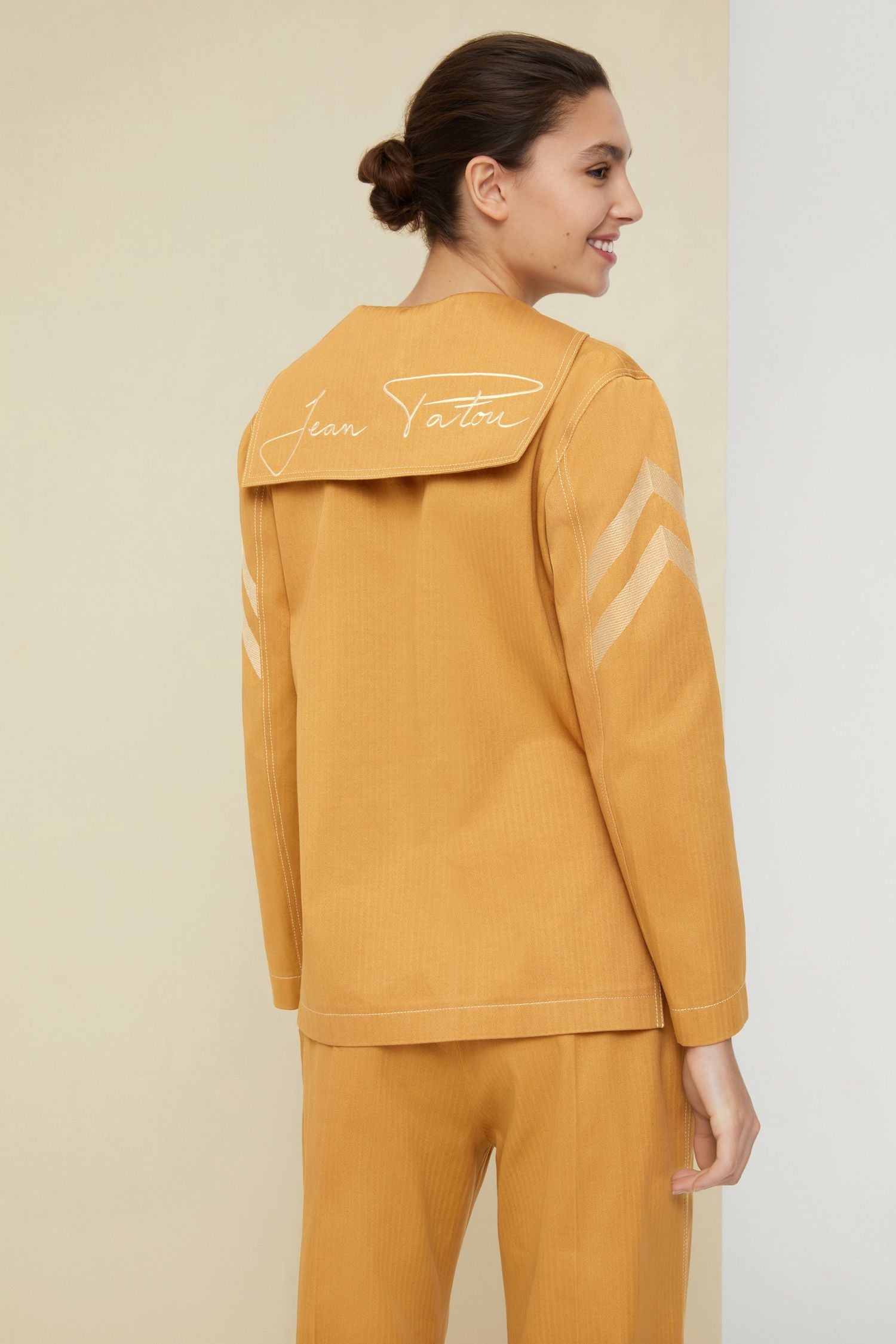 Herringbone cotton shirt - Copper