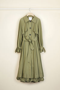 Trench en gabardine à doublure apparente amovible - Kaki