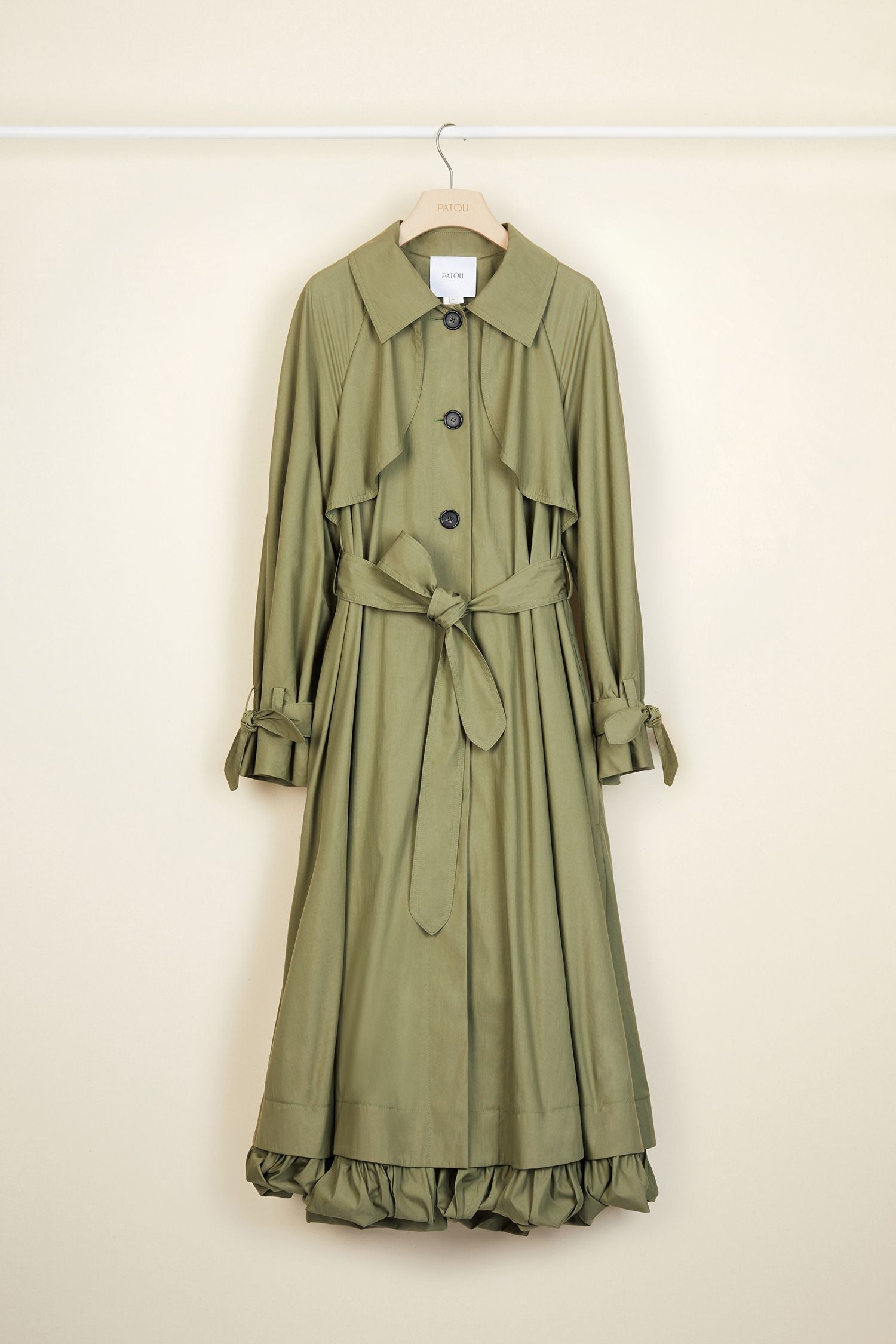 Trench en gabardine à doublure apparente amovible - Kaki