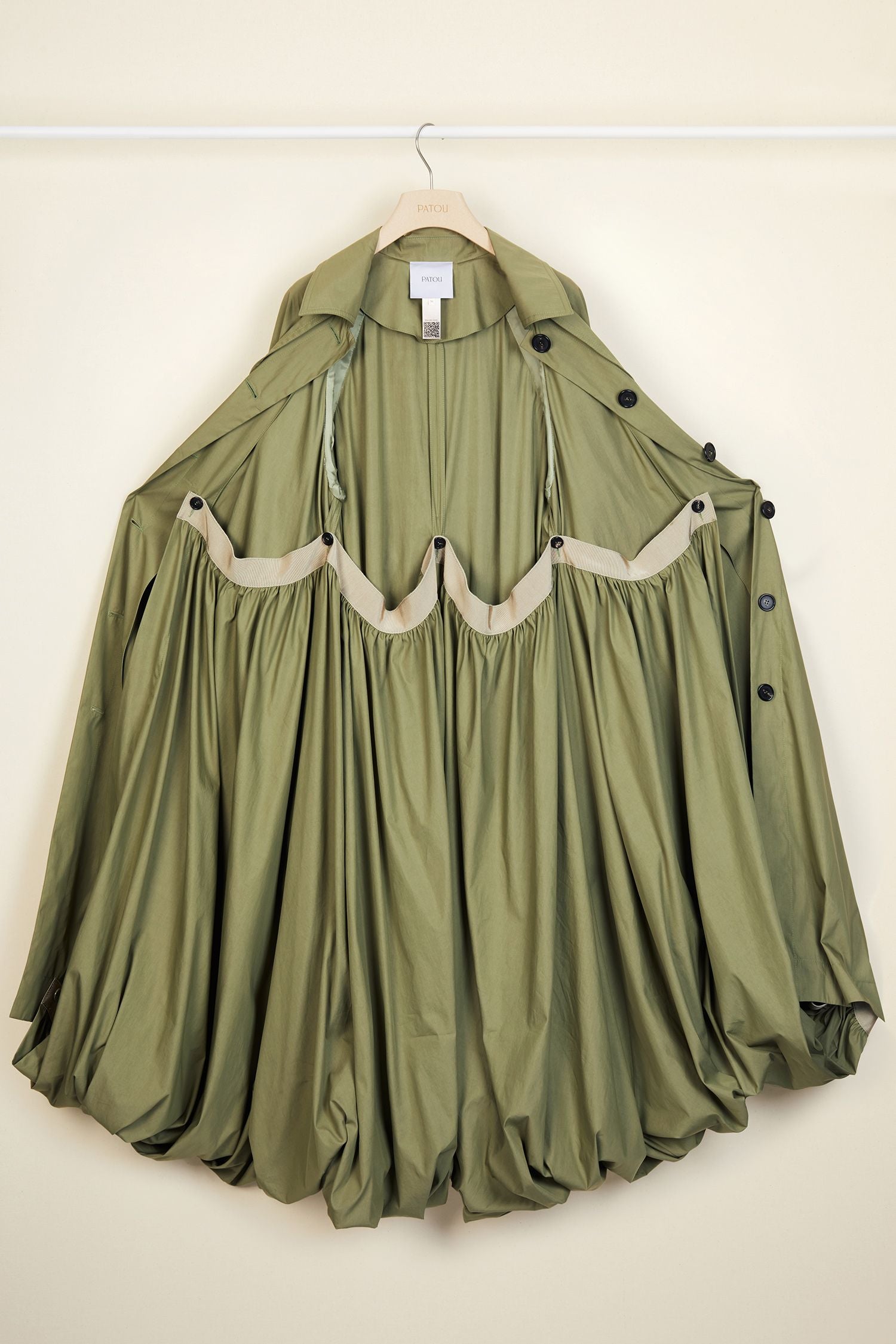 Trench en gabardine à doublure apparente amovible - Kaki