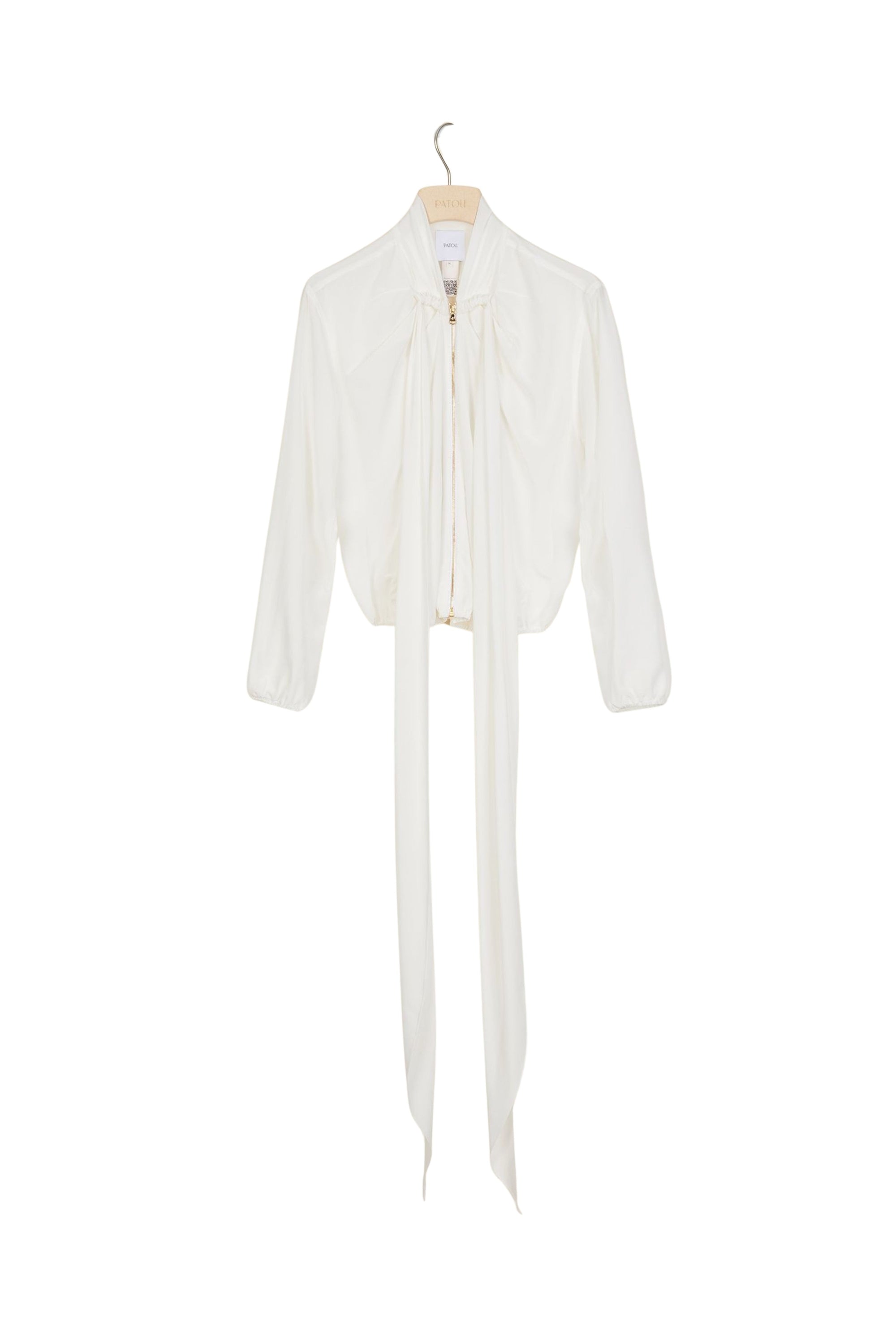 Blouson en soie à lavallière - Perle
