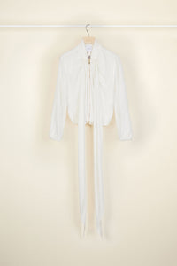 Blouson en soie à lavallière - Perle