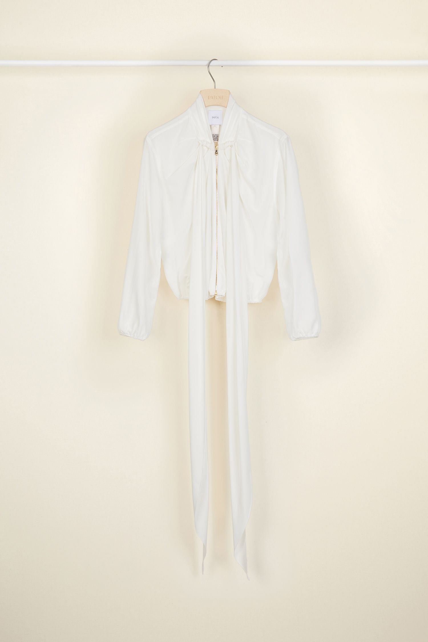 Blouson en soie à lavallière - Perle