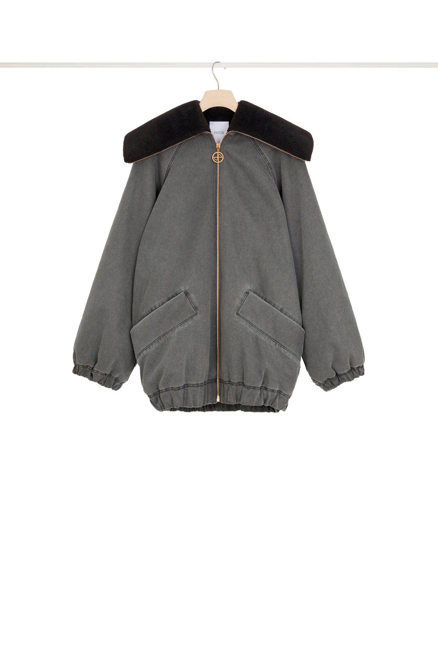Veste oversize en denim bio et faux shearling