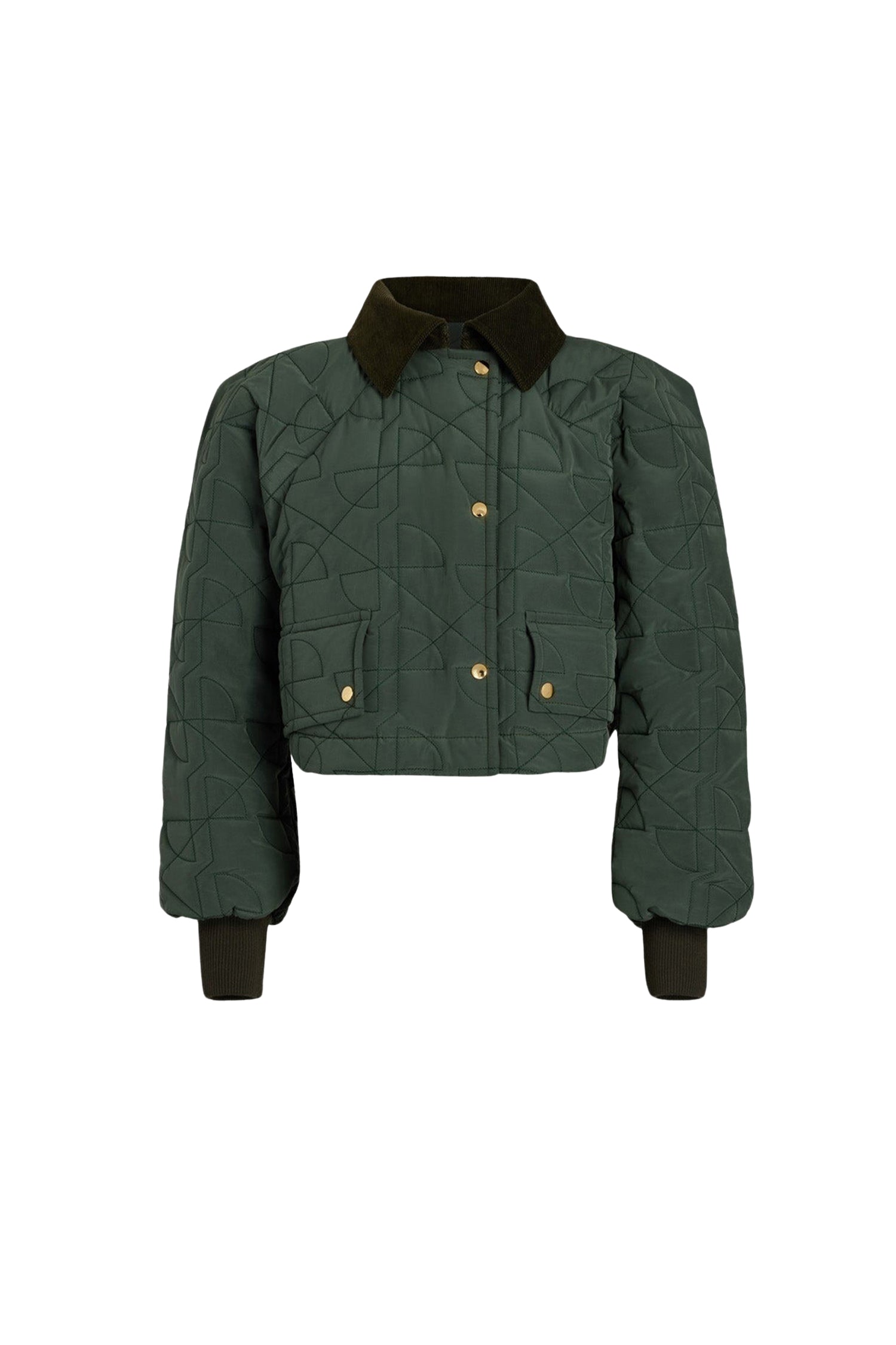 Bomber court matelassé - Vert Bouteille