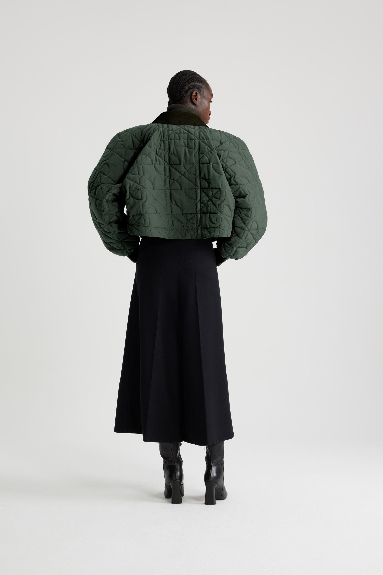 Bomber court matelassé - Vert Bouteille