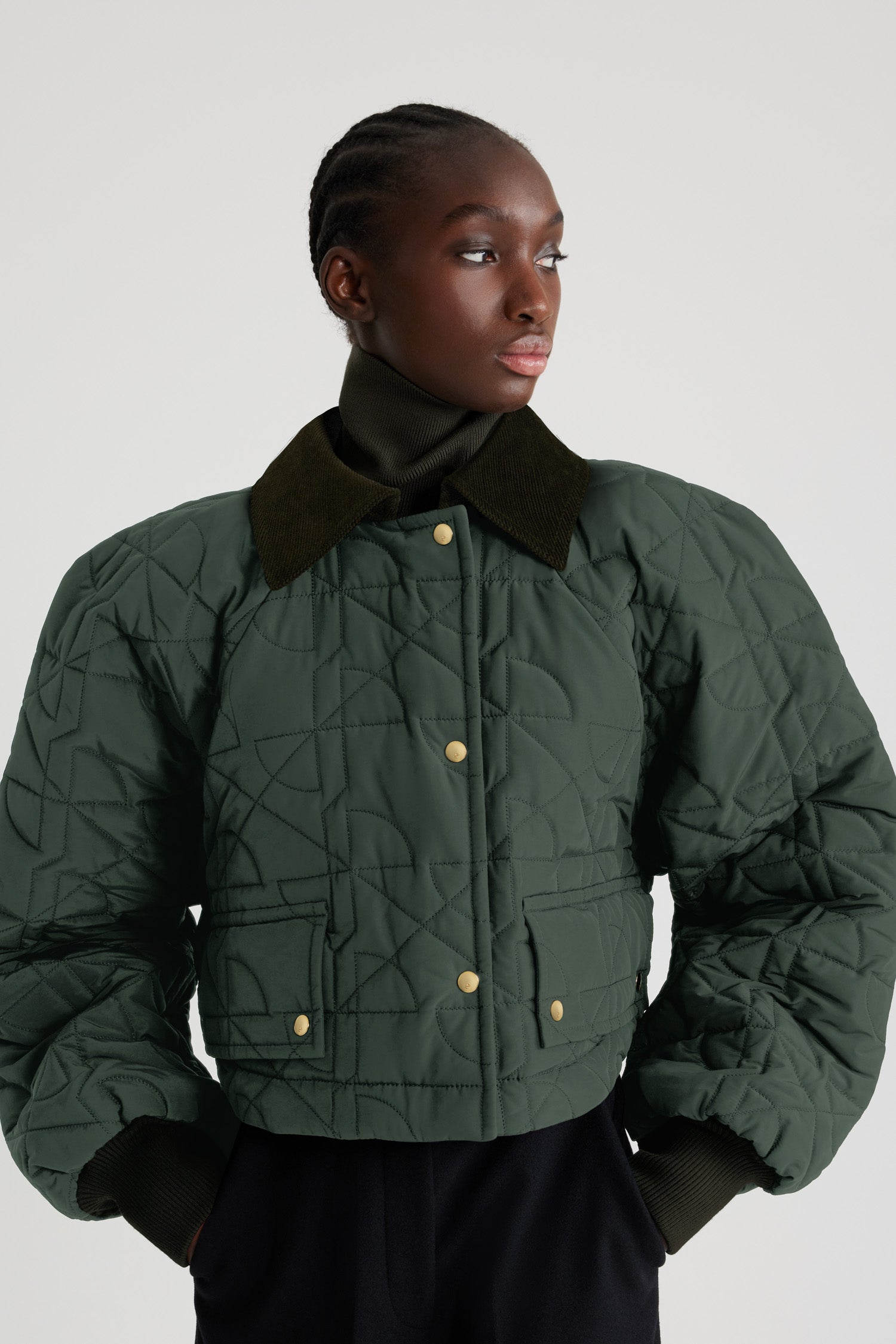 Bomber matelassé court en nylon recyclé