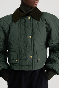 Bomber court matelassé - Vert Bouteille