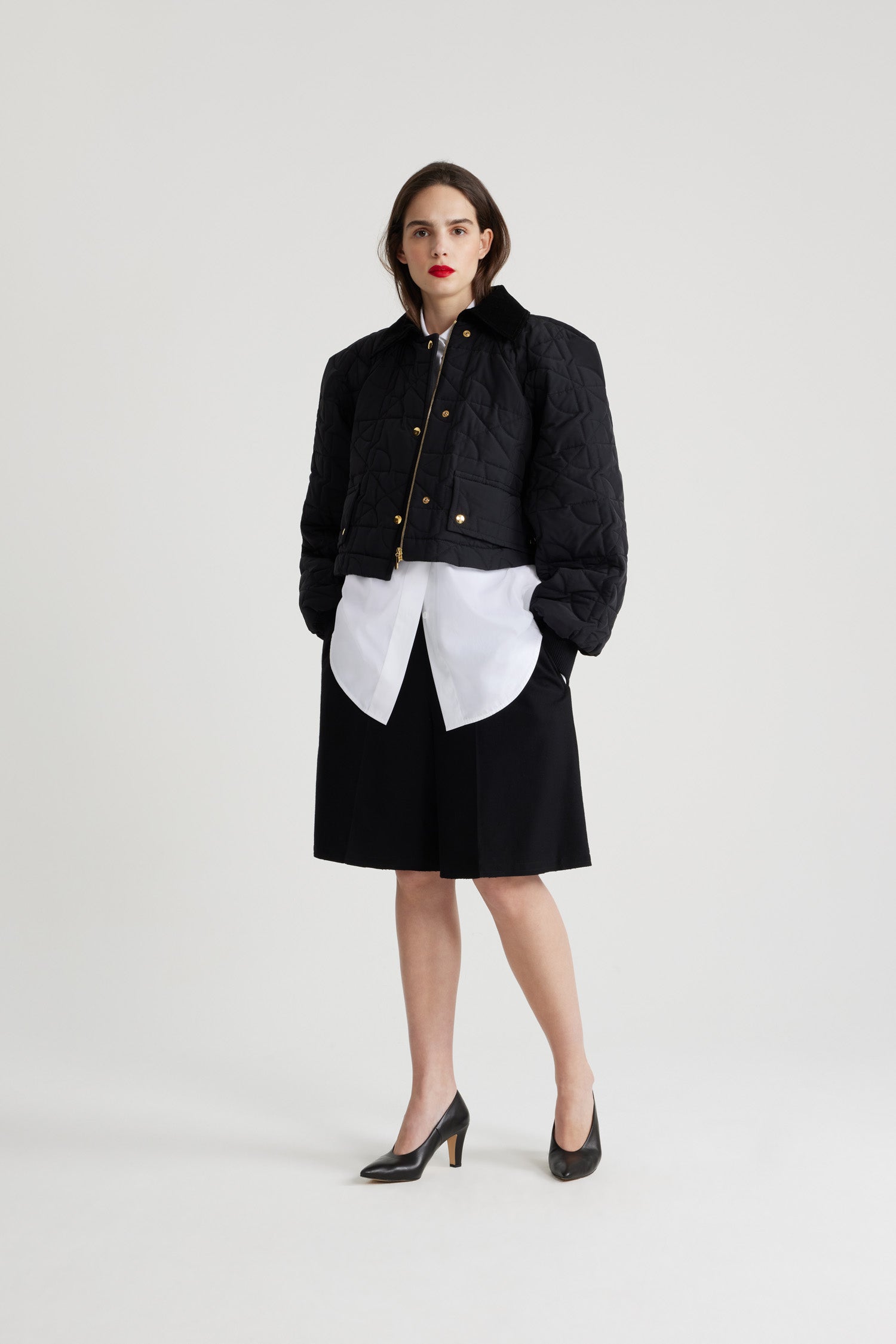 Bomber matelassé court en nylon recyclé