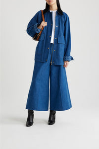 Stonewash / Parka décontractée en denim bio
