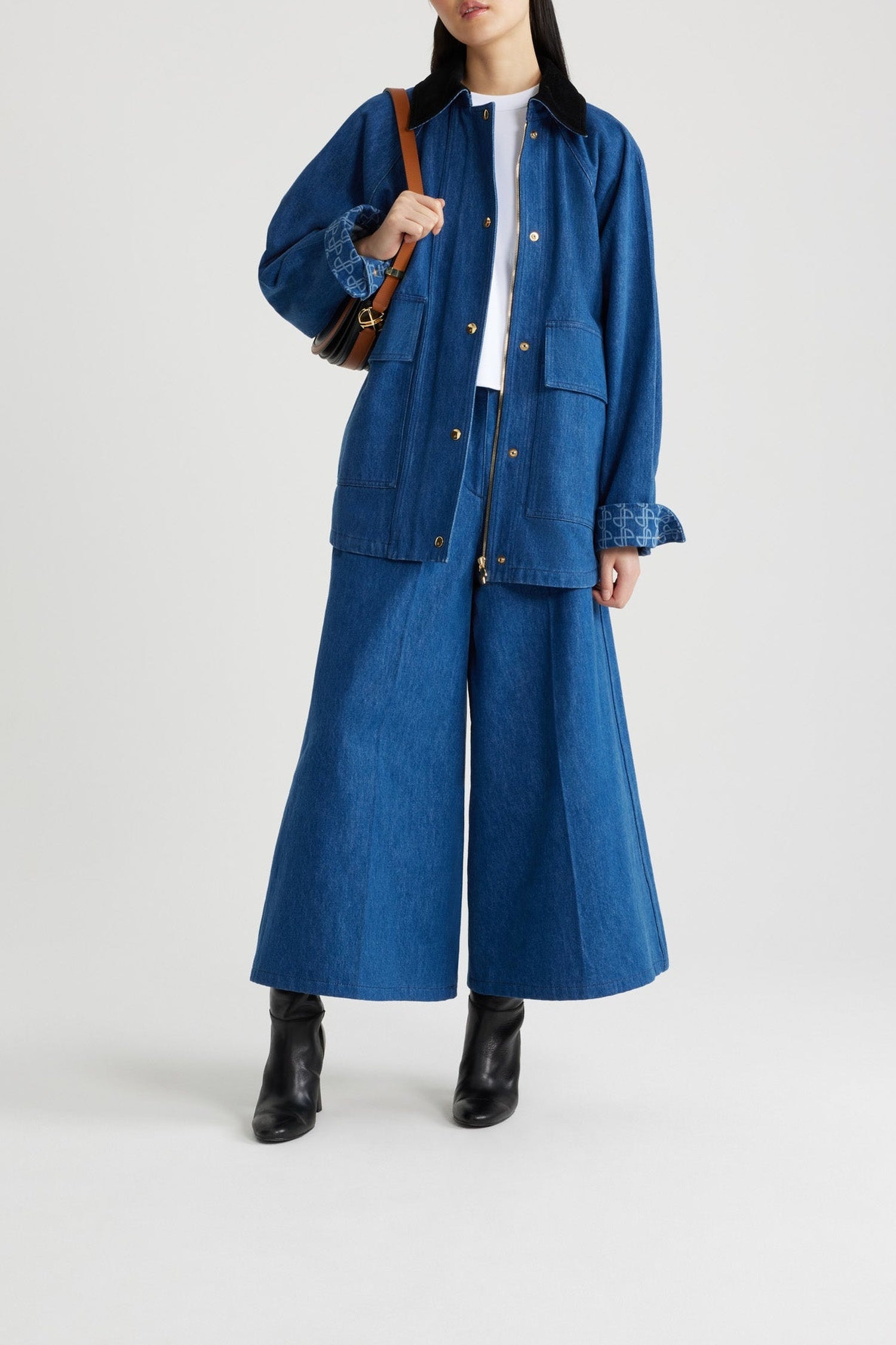 Parka décontractée en denim bio