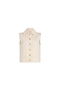 Sleeveless denim jacket - Natural
