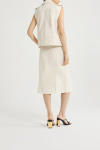 Sleeveless denim jacket - Natural