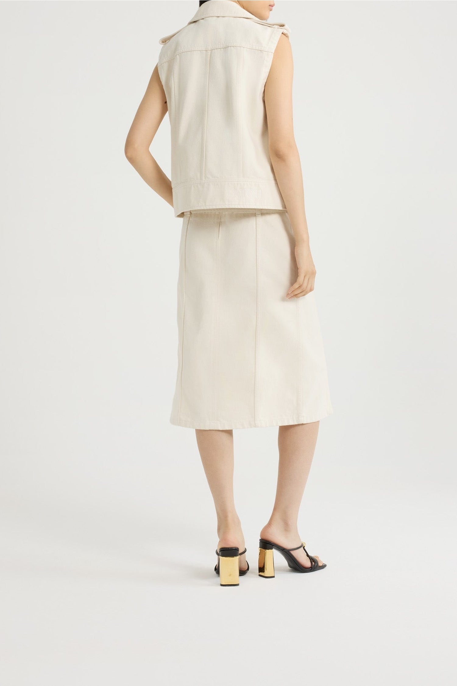 Sleeveless denim jacket - Natural