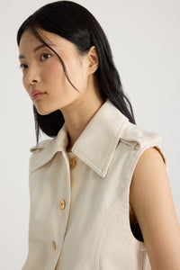Natural / Veste sans manches en denim de coton