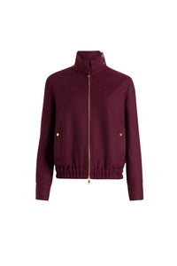Veste à col montant en flanelle de laine - Syrah