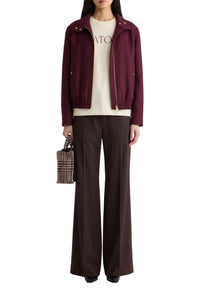 Veste à col montant en flanelle de laine - Syrah