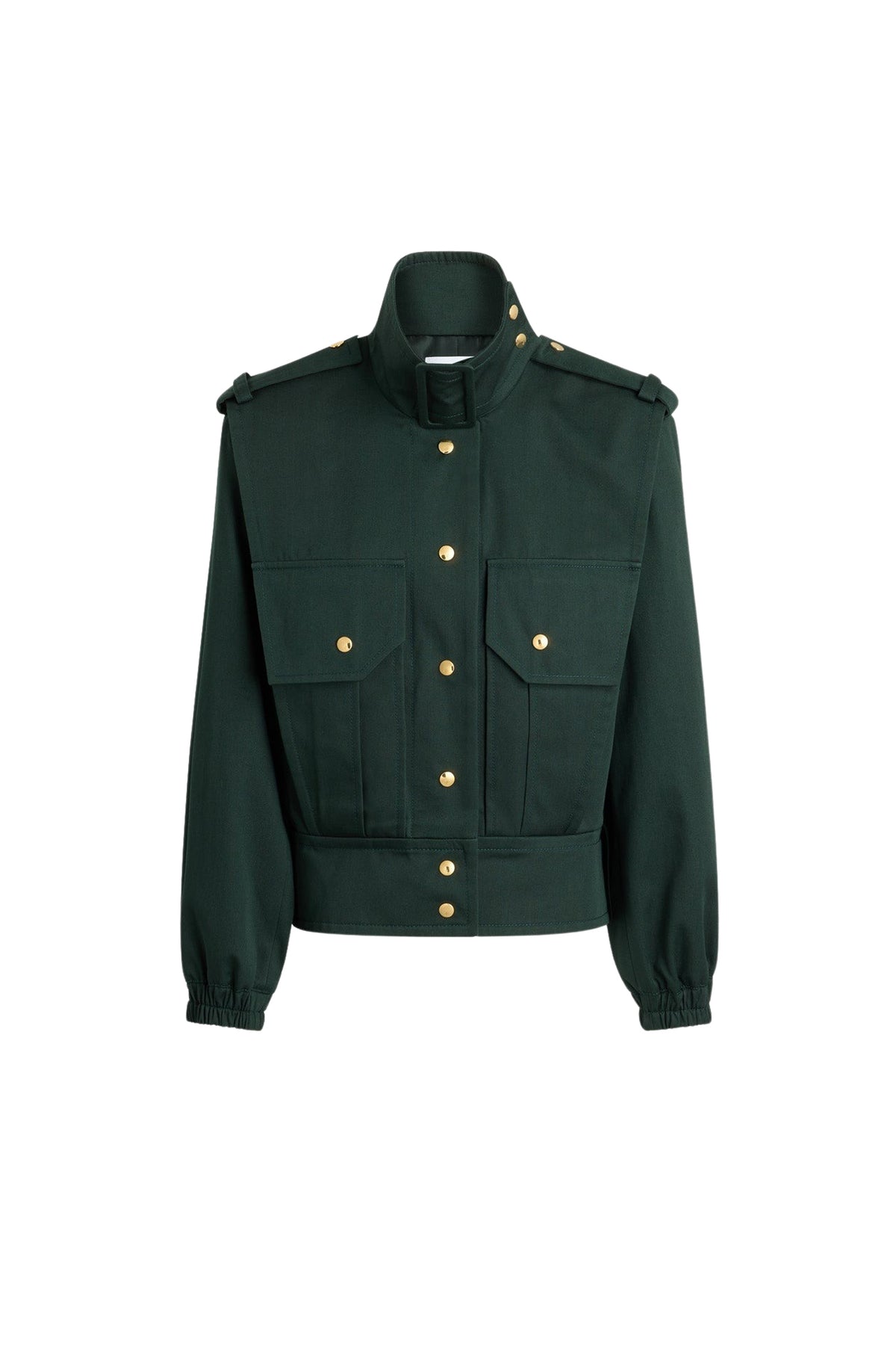 Garden Green / Bomber ajusté en gabardine de coton bio