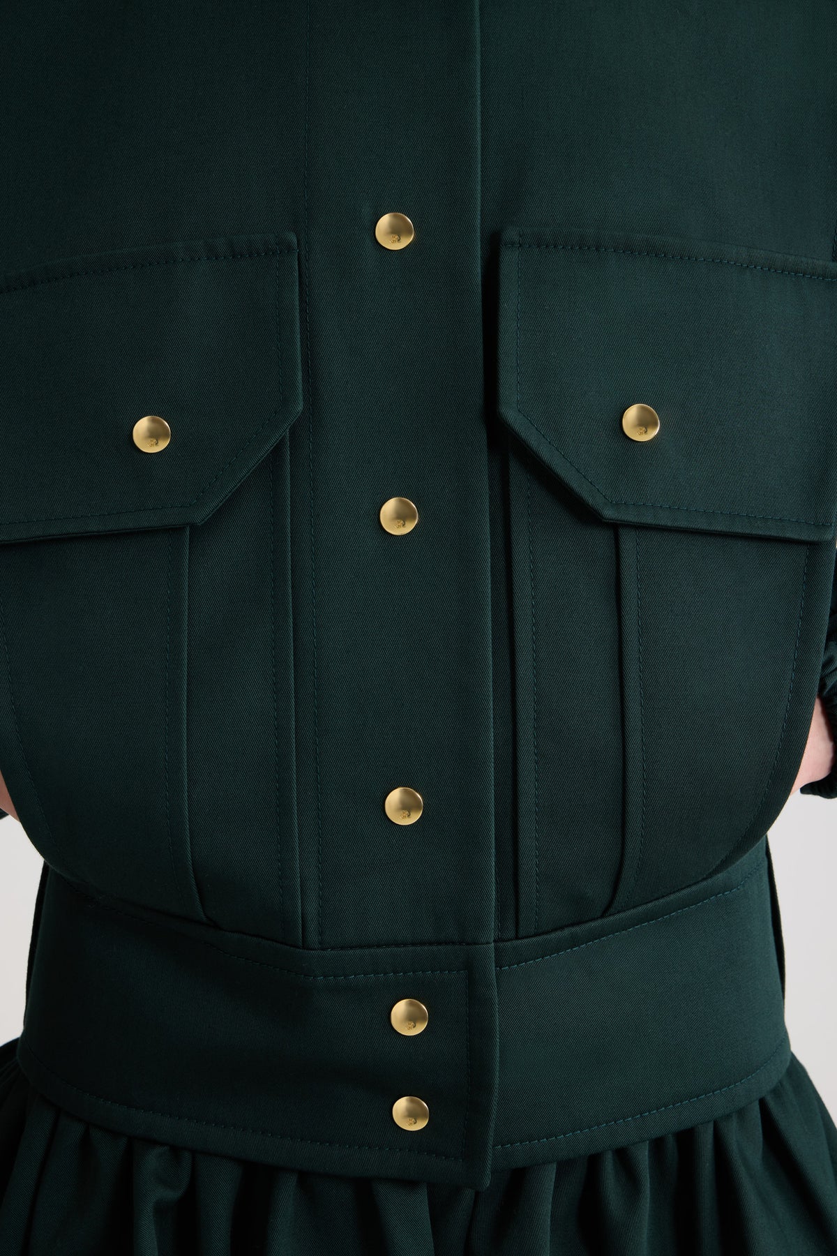 Garden Green / Bomber ajusté en gabardine de coton bio