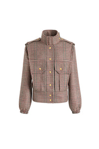 Prince Of Wales / Bomber ajusté en flanelle de laine éco-responsable