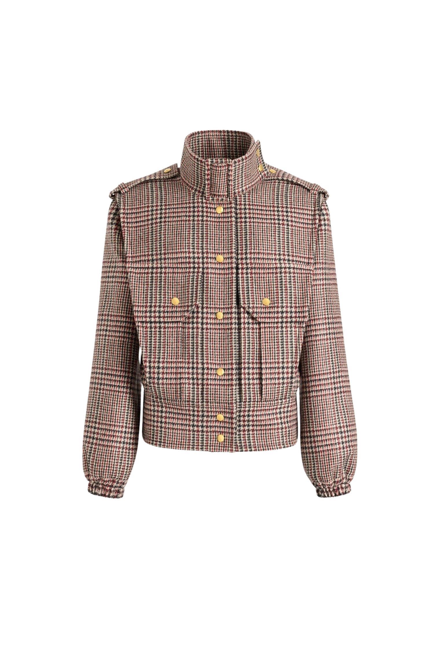 Prince Of Wales / Bomber ajusté en flanelle de laine éco-responsable
