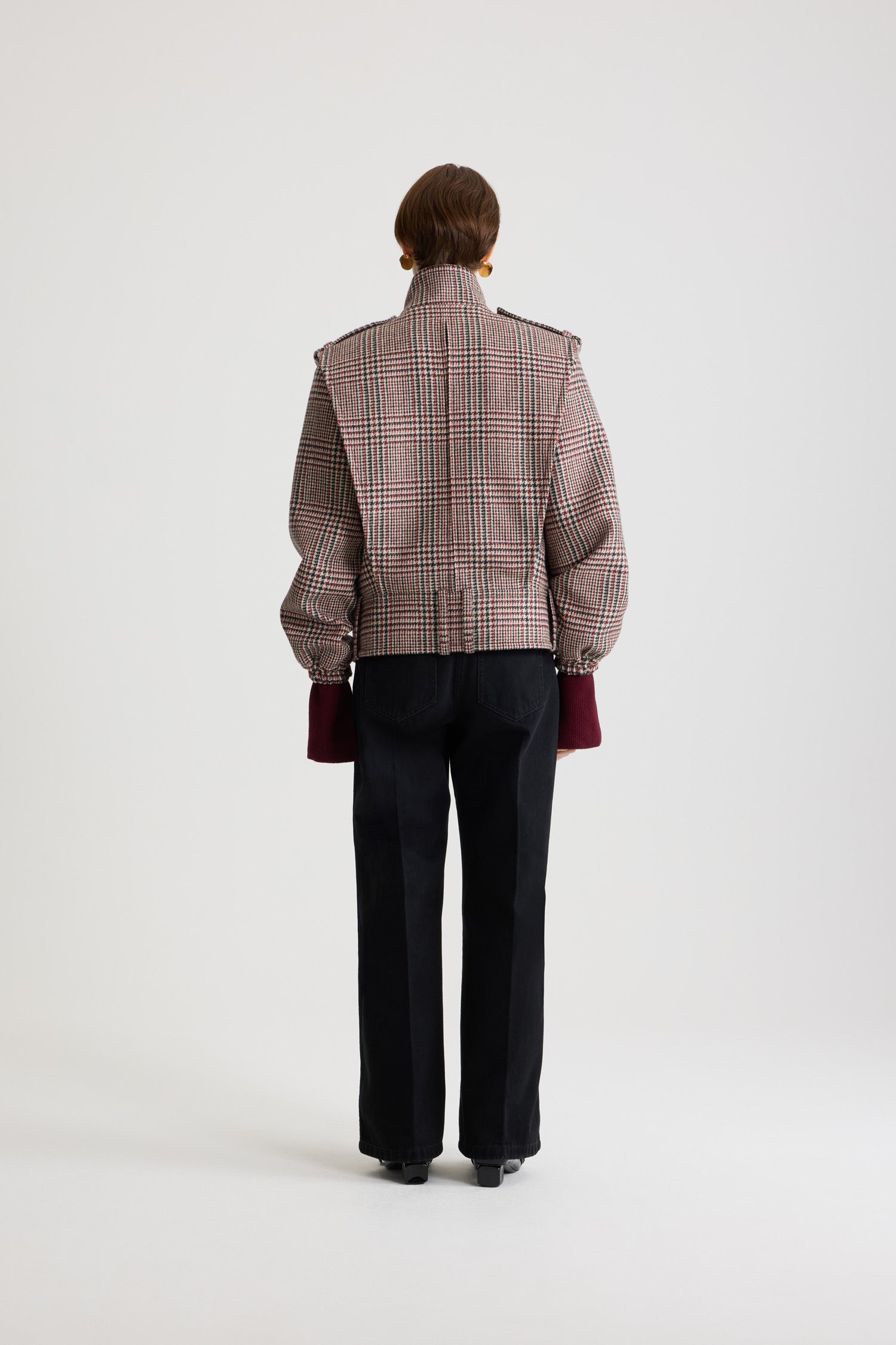 Veste ajustée en flanelle de laine - Prince de Galles
