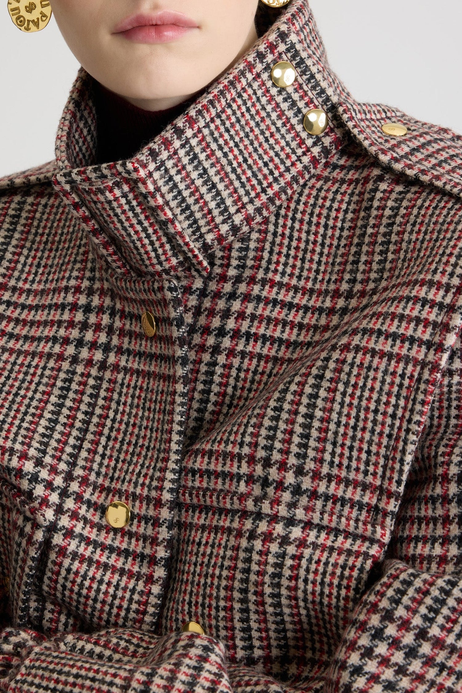 Veste ajustée en flanelle de laine - Prince de Galles