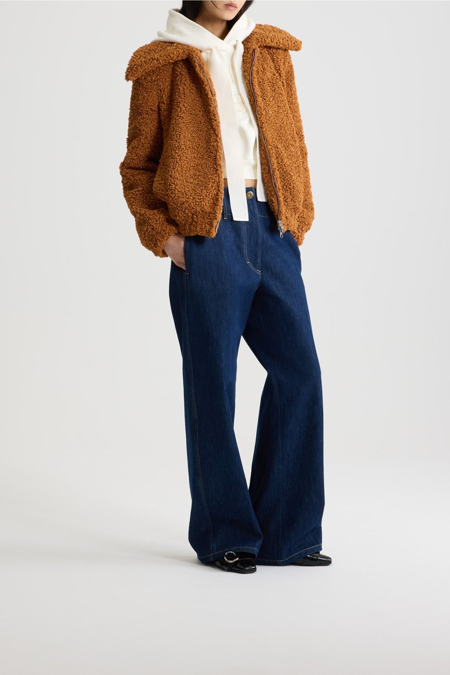 Veste à col montant effet bouclé - Pumpkin