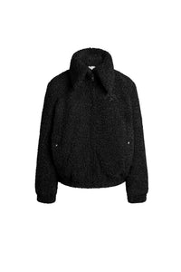 Black / Bomber à col montant en fausse fourrure recyclée