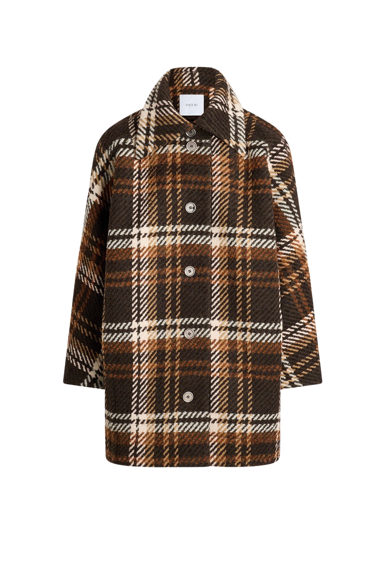 Autumn Checkerboard / Parka volumineuse en laine mélangée