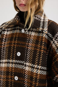 Autumn Checkerboard / Parka volumineuse en laine mélangée