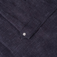 Blouson à col montant chiné en lin - Bleu