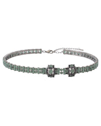 Ova brass belt - Garden green
