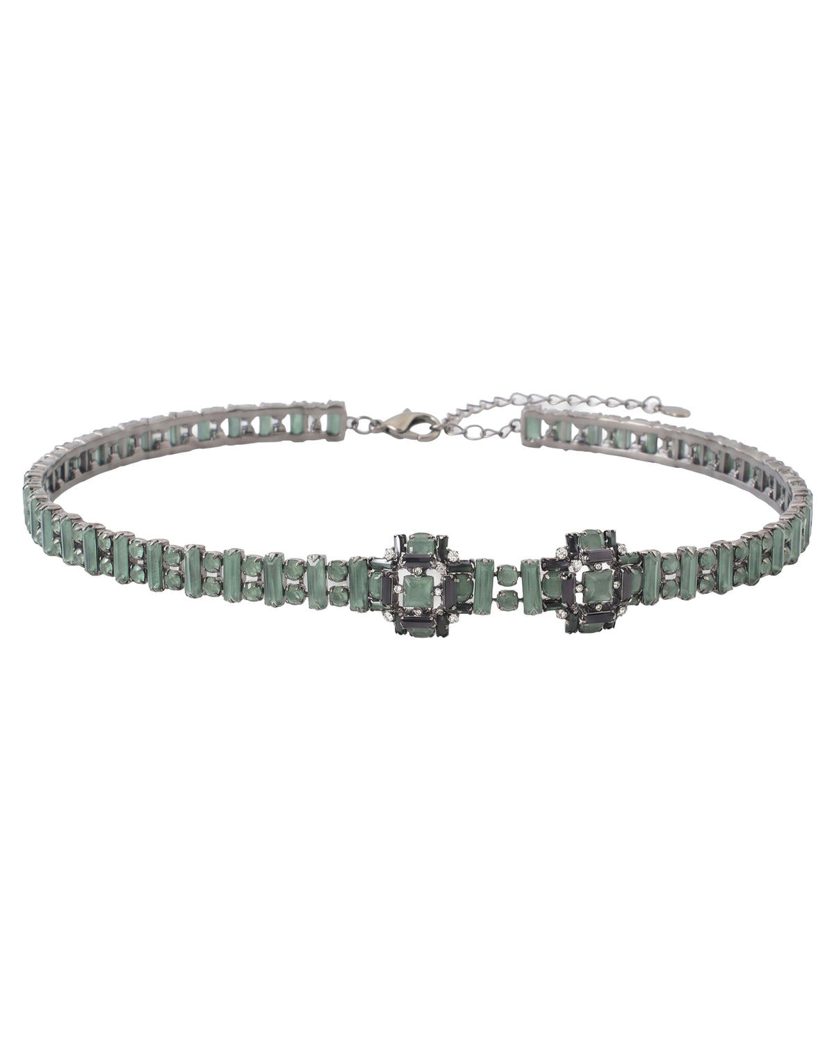 Ova brass belt - Garden green