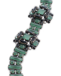 Ova brass belt - Garden green