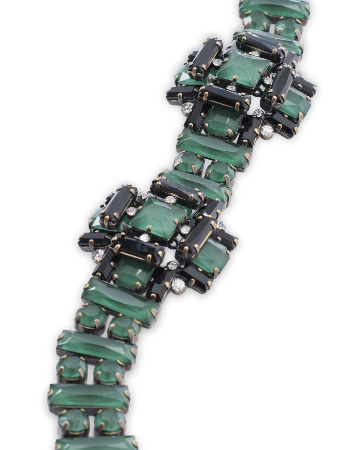 Ova brass belt - Garden green