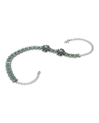 Ova brass belt - Garden green