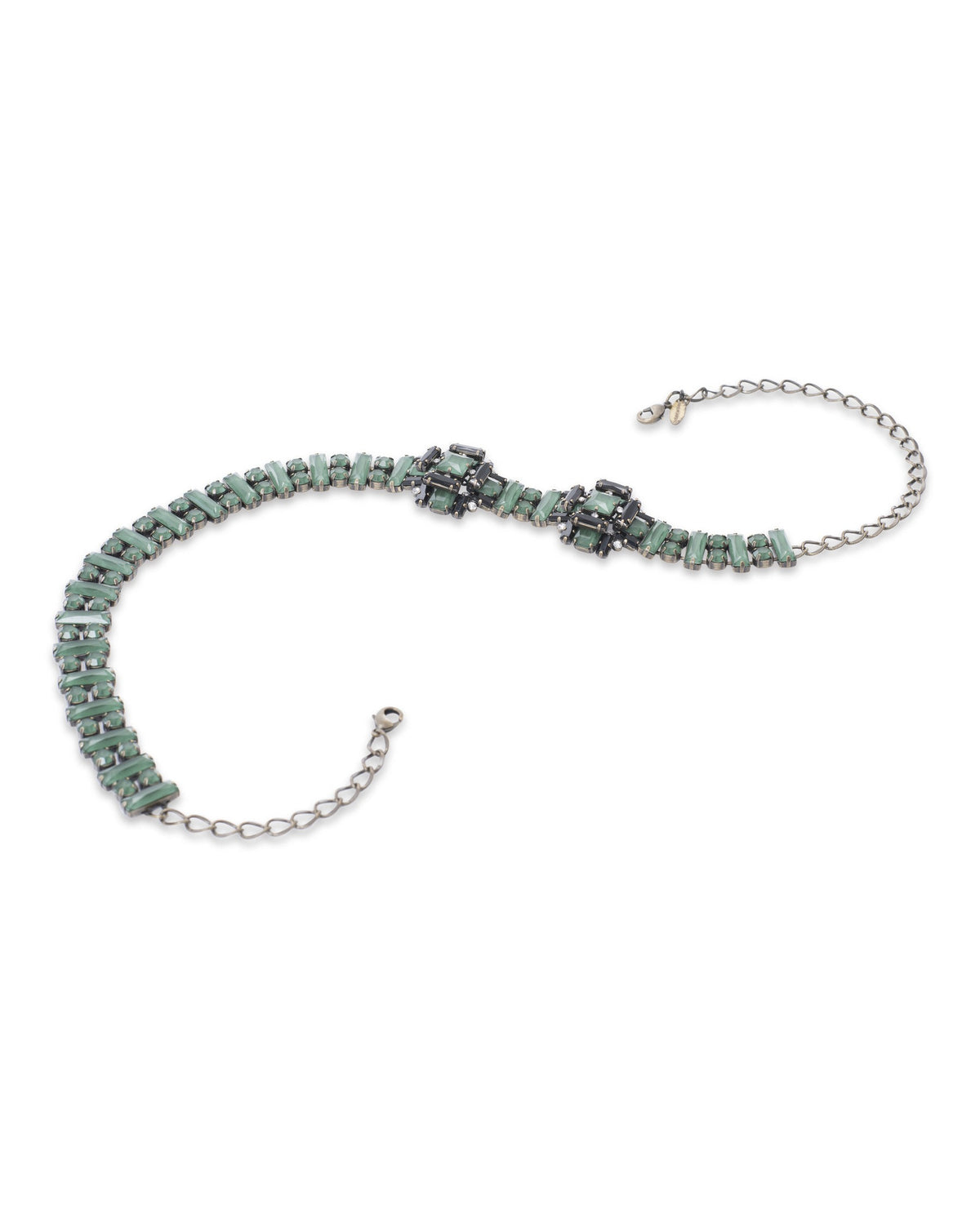 Ova brass belt - Garden green
