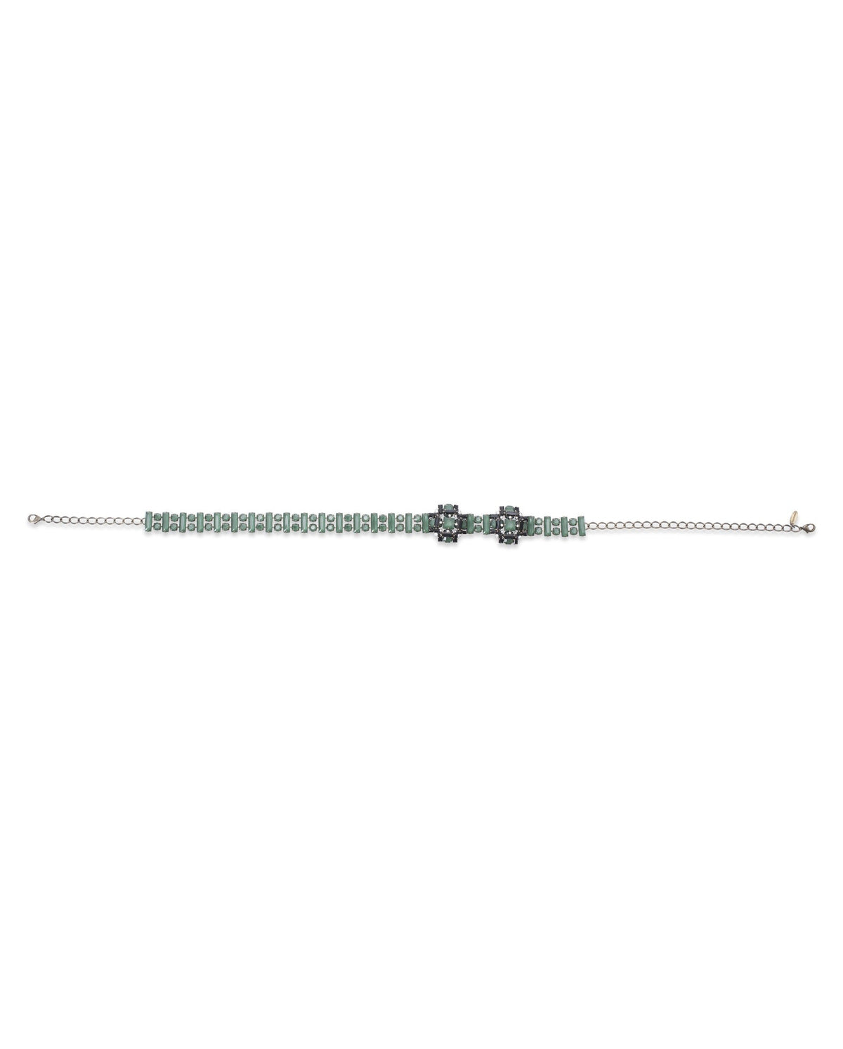 Ova brass belt - Garden green
