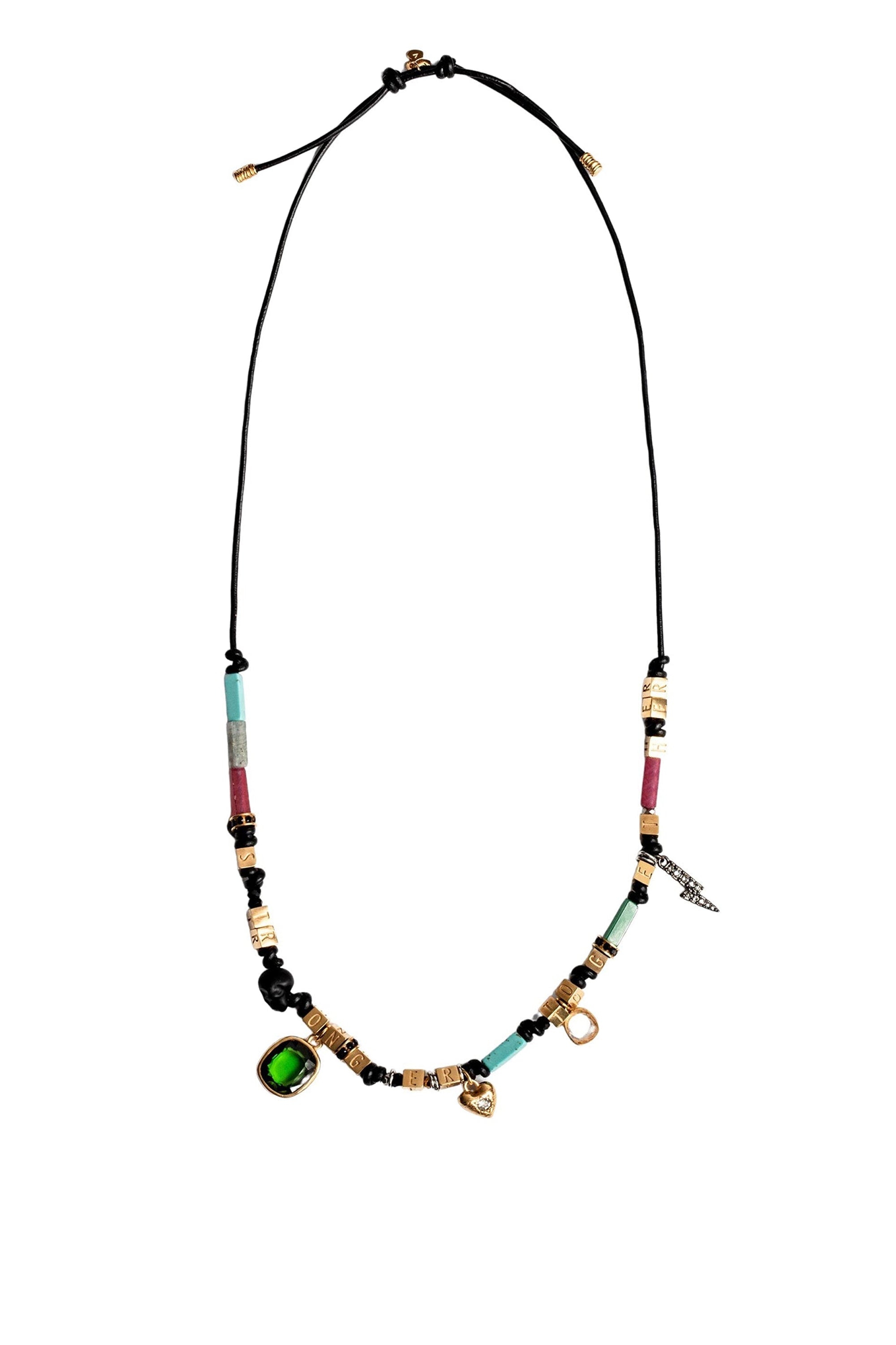 Collier Mix & Match Full Charms en laiton - Old Gold