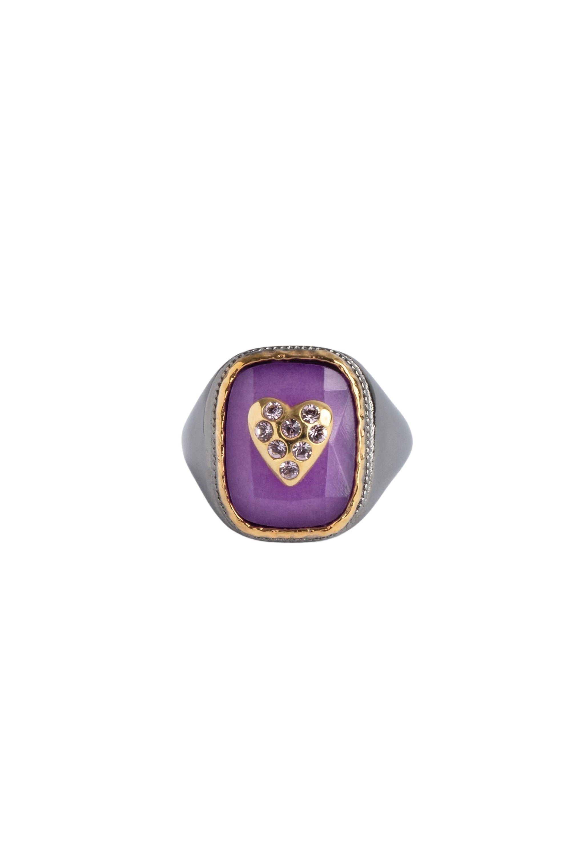 Bague chevalière Heart en laiton - Boomerang