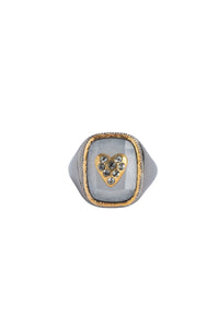 Bague chevalière Heart en laiton - Flash