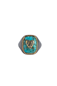 Bague chevalière Heart en laiton - Legend