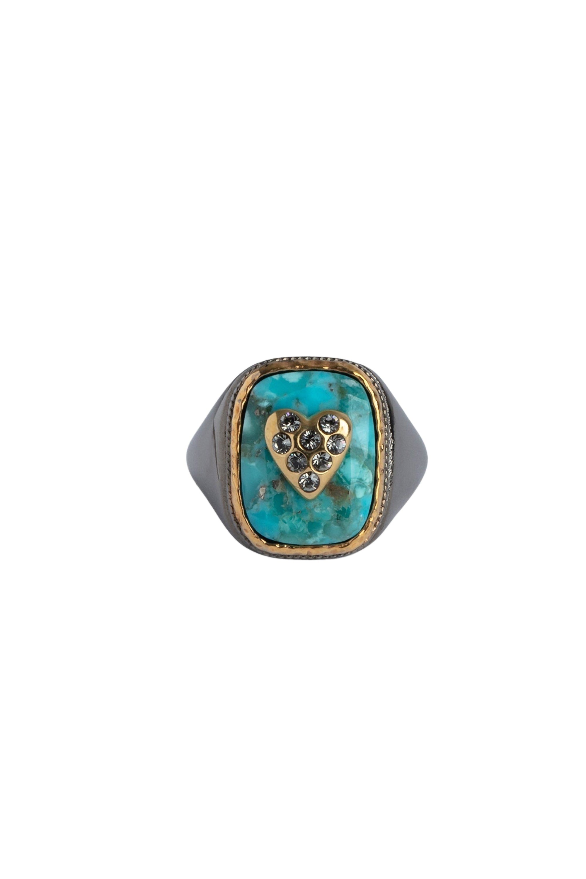 Bague chevalière Heart en laiton - Legend