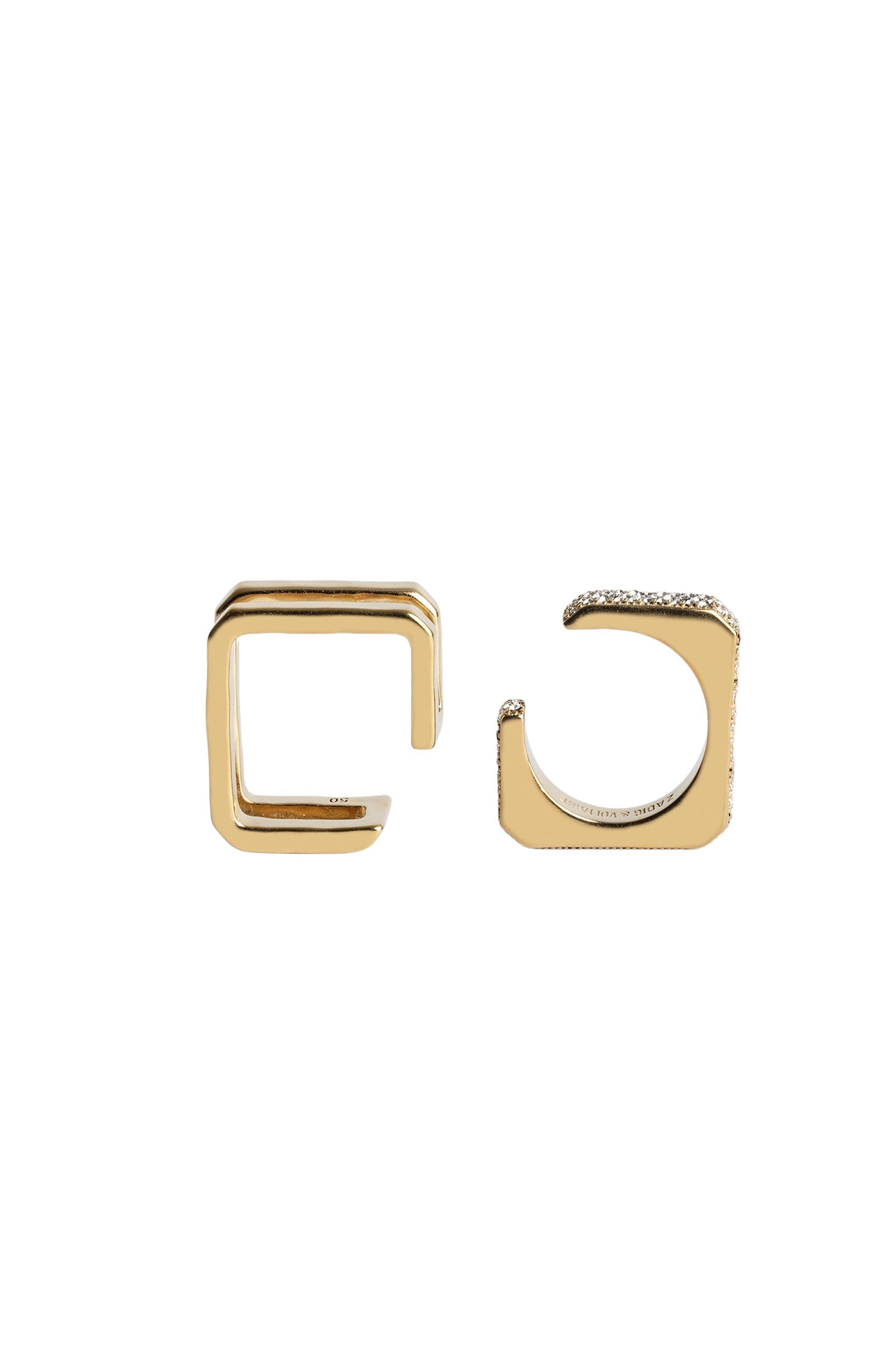 Set de 2 bagues Cecilia en laiton - Old Gold