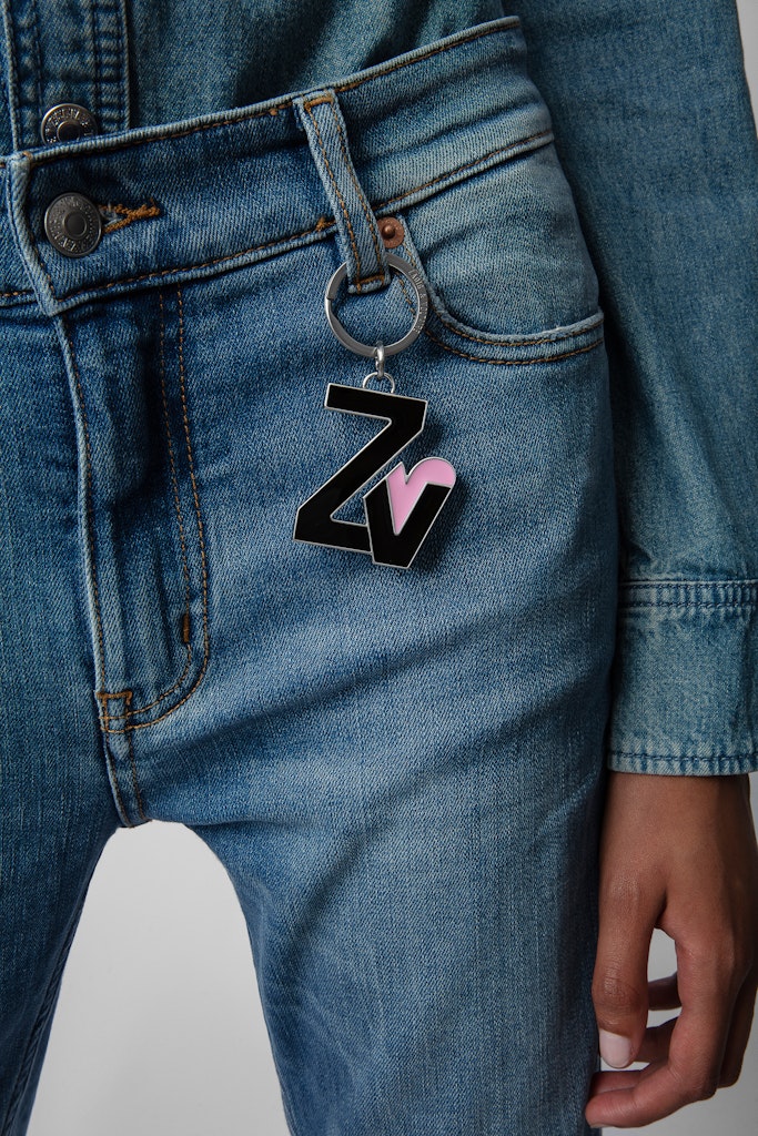 Porte-clés à logo " ZV" Crush en laiton - Bubble