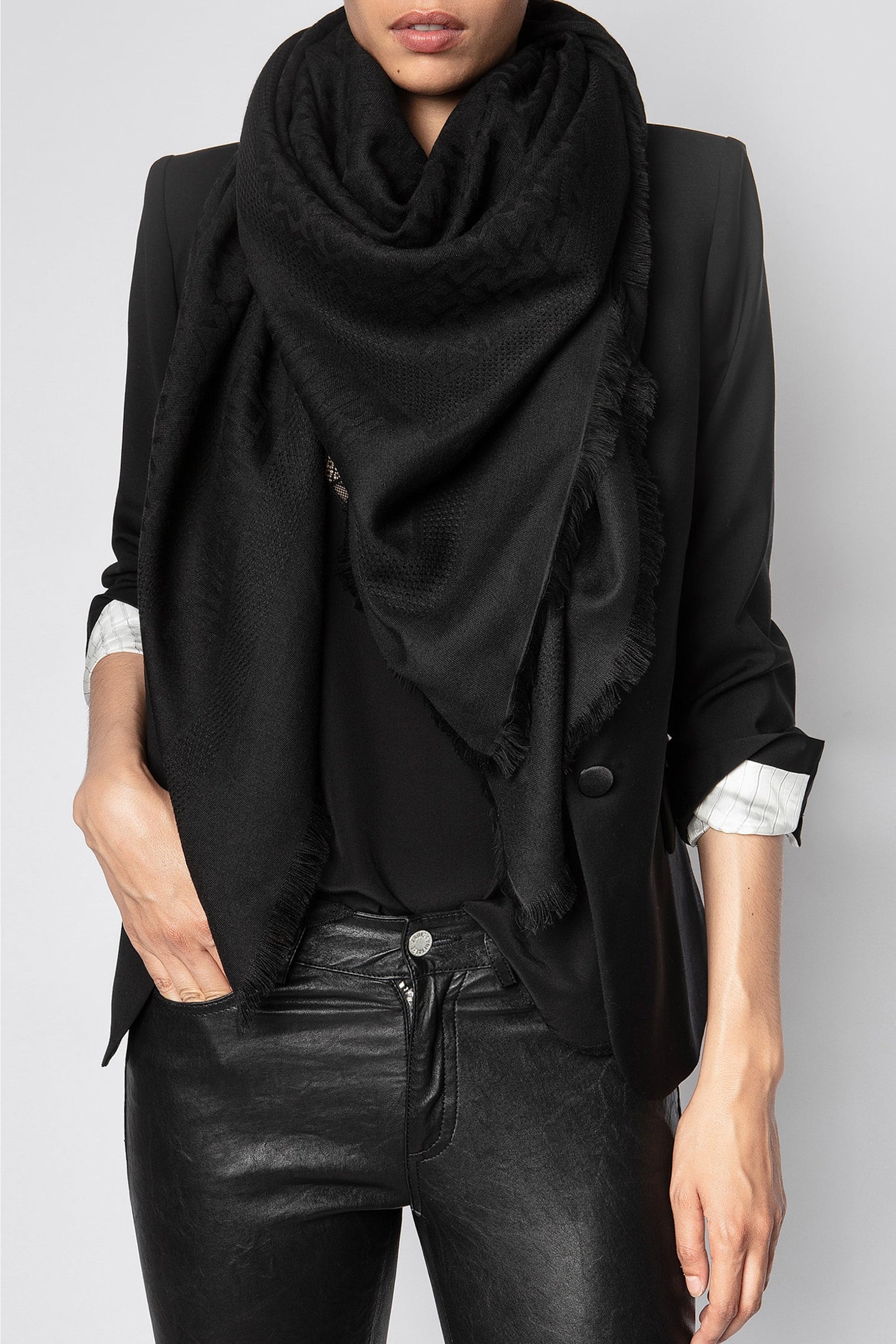 Foulard Glenn à logo " ZV" Initiale - Black